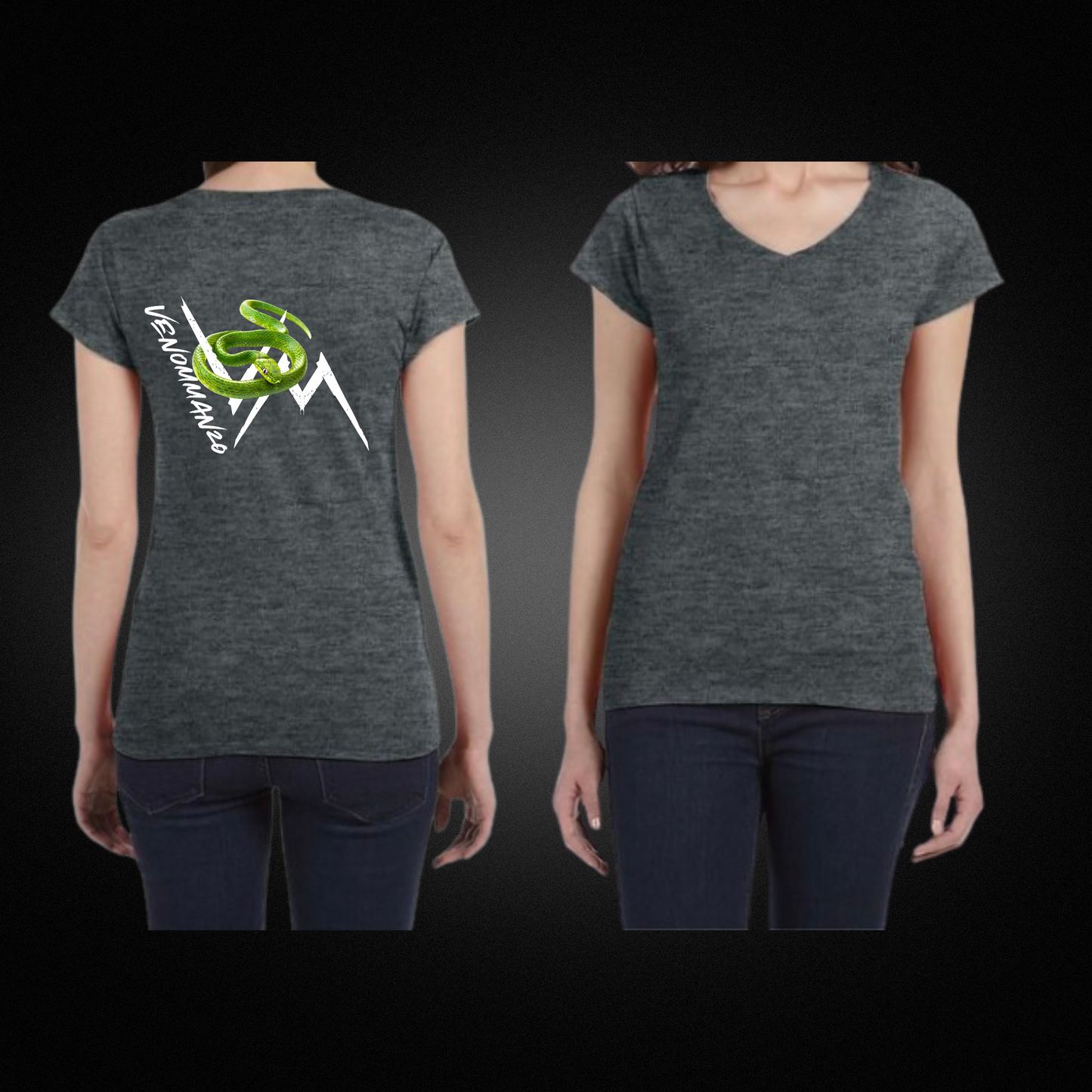 VM20 Featuring Green Mamba Ladies Fitted V Neck Tee