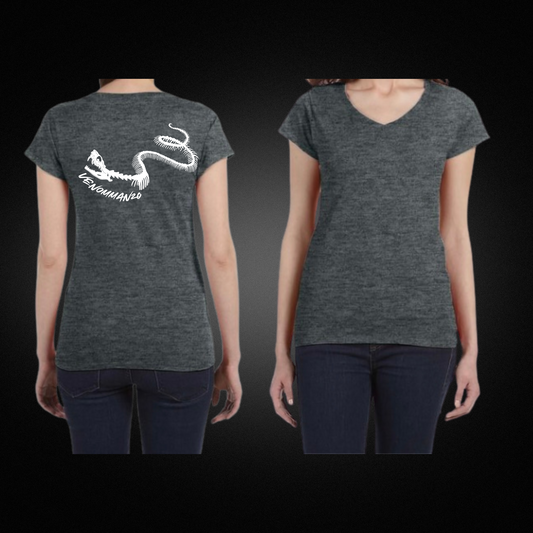 Venomman20 Snake Skeleton Ladies Fitted V Neck Tee