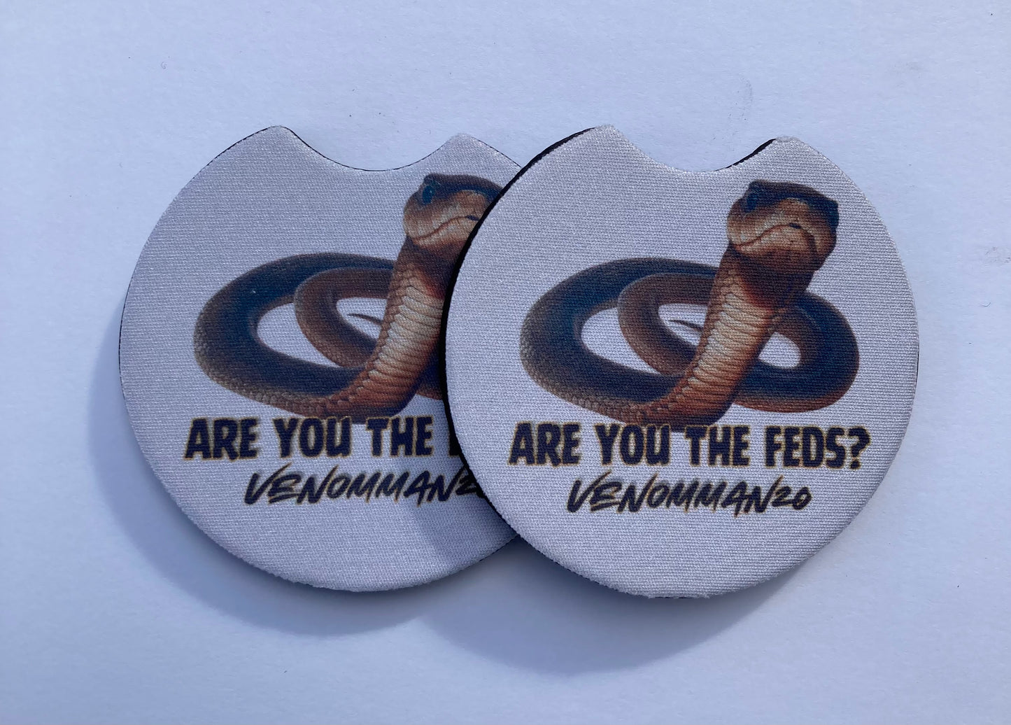 "Are You The Feds?" Car Coaster Set of Two