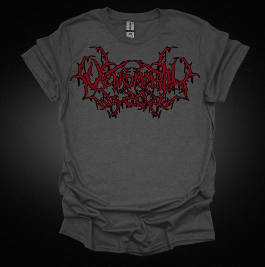 VENOMMAN20 Red with Black Outline Tee