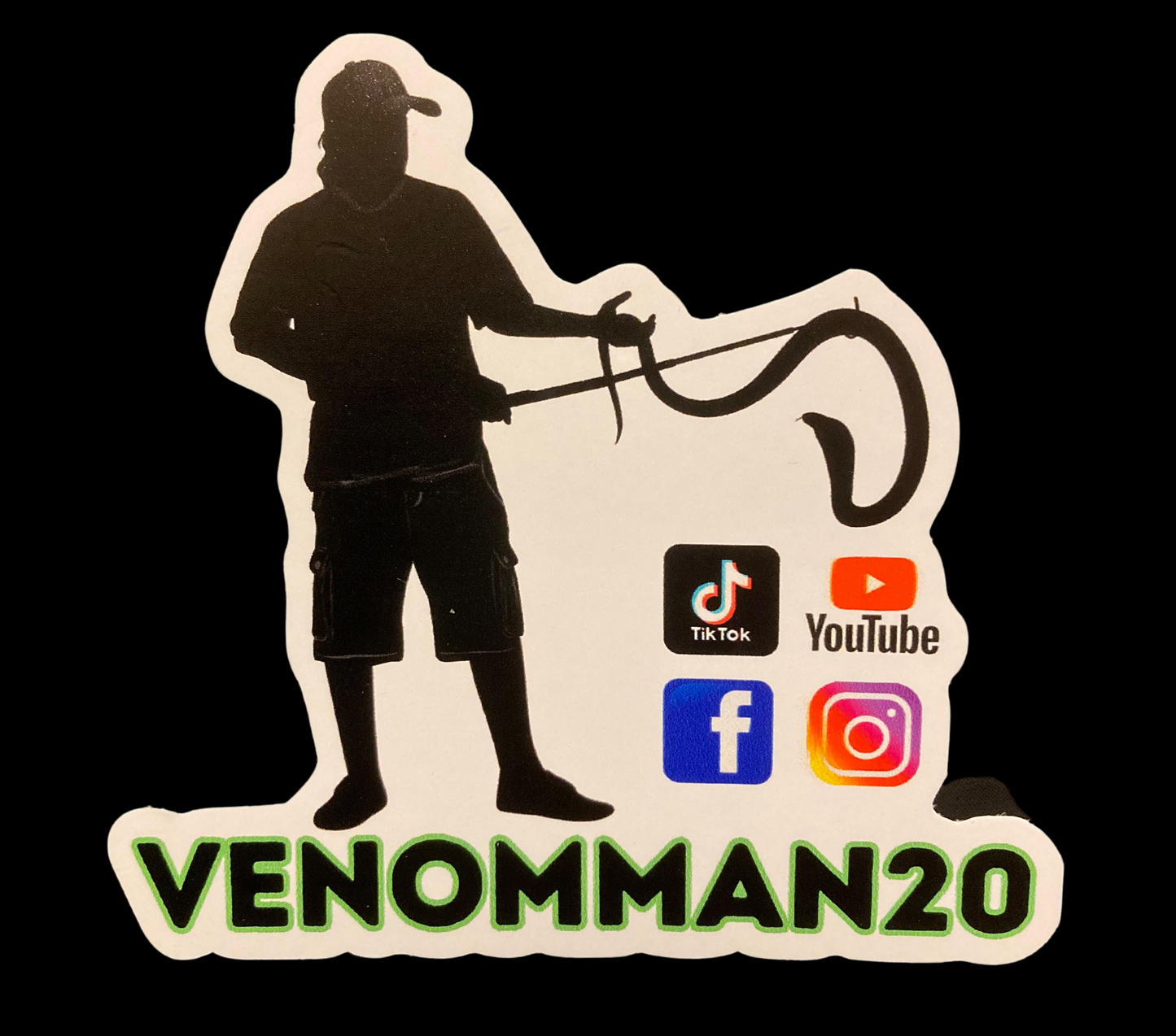 Venomman20 Socials Large 4" Waterproof Sticker